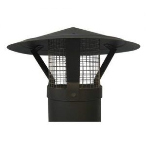 Vonkengaas RVS Ø120mm verticaal met regenkap