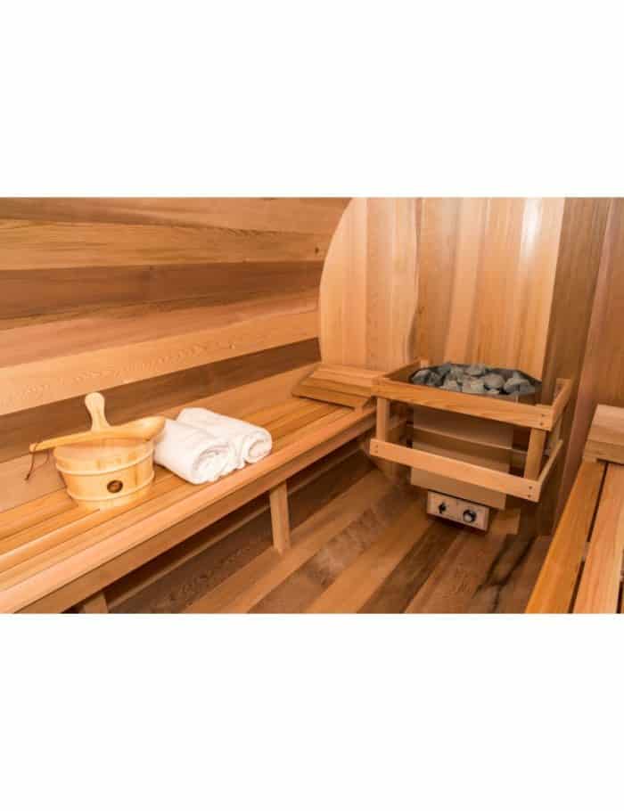 binnenruimte barrel sauna