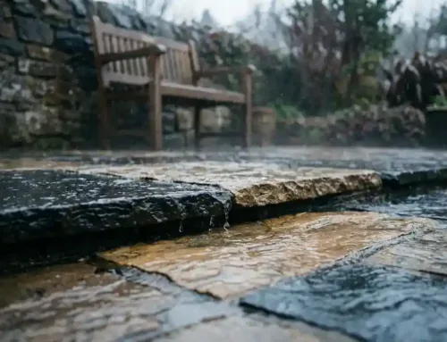Welke terrastegels worden niet glad bij regen?