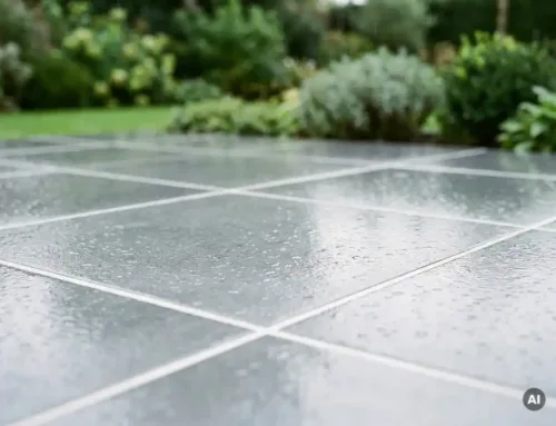 Welke terrastegels worden niet glad bij regen?